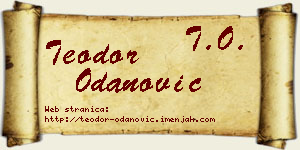 Teodor Odanović vizit kartica
